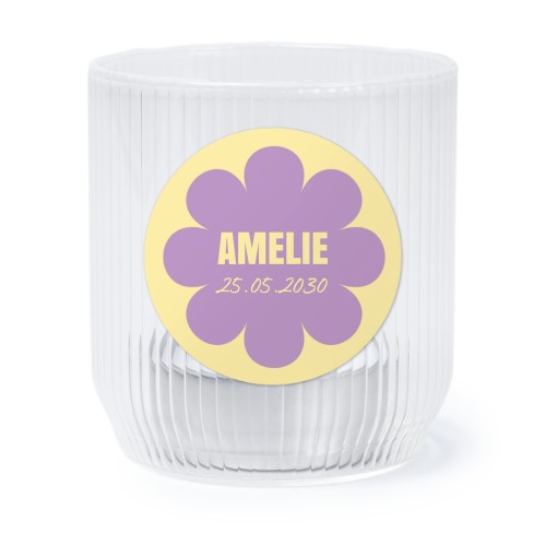 Personalised Clear Glass Tealight Holder with Round Stickers – Set of 6 Personalised Clear Glass Tealight Holder with Round Stickers – Set of 6