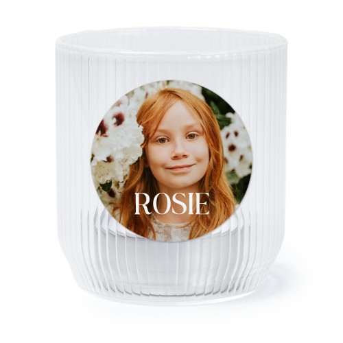 Photophore en verre transparent avec autocollant rond - Lot de 6