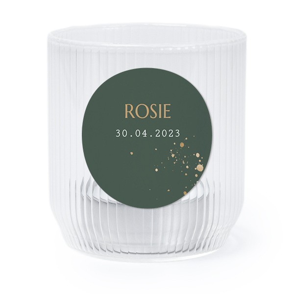 Windlichter transparent mit Aufkleber Runde - 6 Stk. 