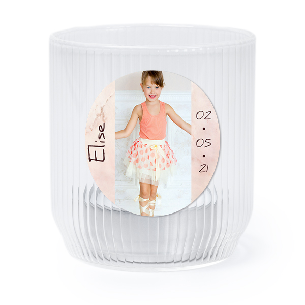 Photophore en verre transparent avec autocollant rond - Lot de 6 Photophore en verre transparent avec autocollant rond - Lot de 6