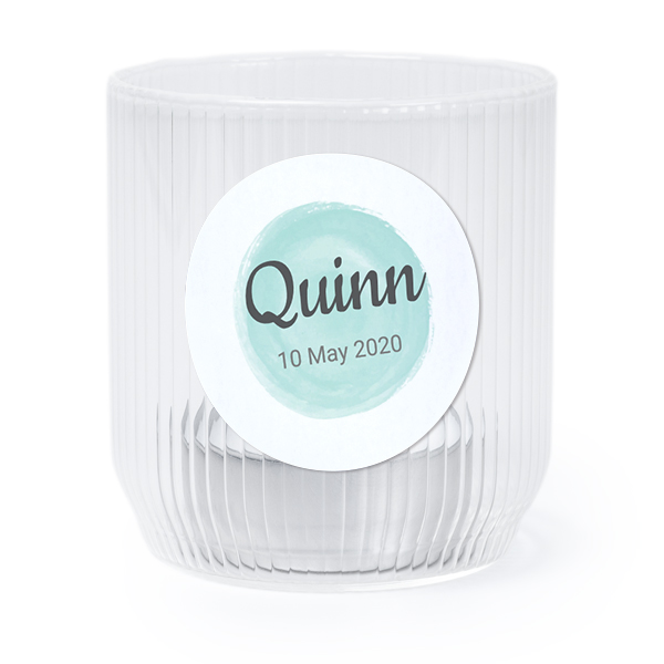 Fyrfadsholder i glas med runde klistermærker – 6 stk