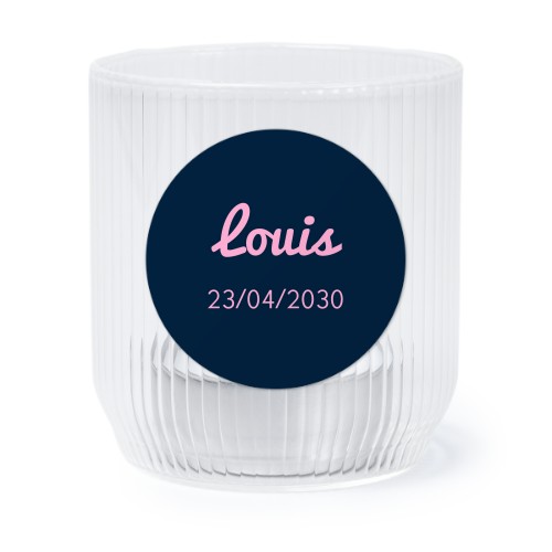 Fyrfadsholder i glas med runde klistermærker – 6 stk