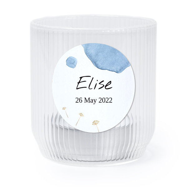Personalised Clear Glass Tealight Holder with Round Stickers – Set of 6
