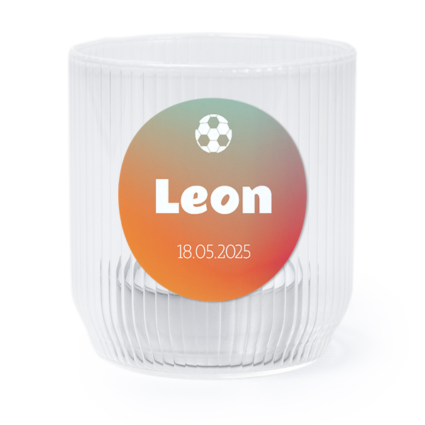 Photophore en verre transparent avec autocollant rond - Lot de 6