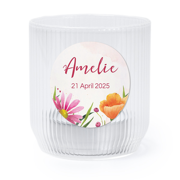 Windlichter transparent mit Aufkleber Runde - 6 Stk. 