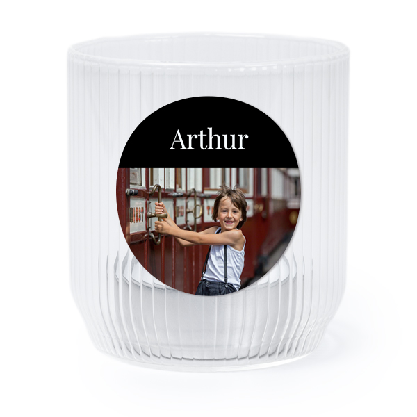 Photophore en verre transparent avec autocollant rond - Lot de 6