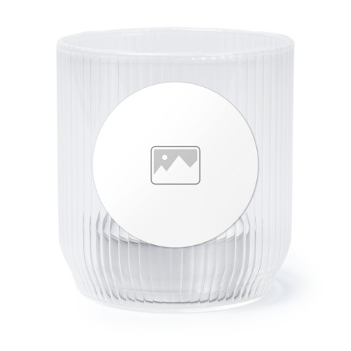 Personalised Clear Glass Tealight Holder with Round Stickers – Set of 6