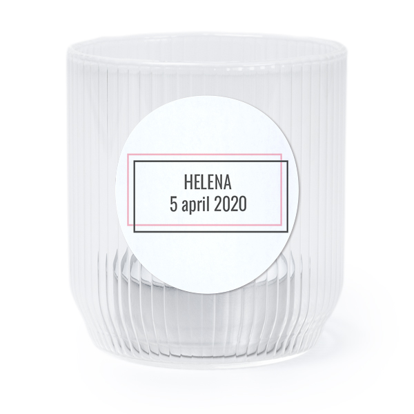 Photophore en verre transparent avec autocollant rond - Lot de 6 Photophore en verre transparent avec autocollant rond - Lot de 6