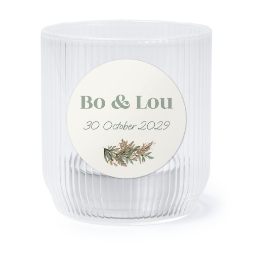 Fyrfadsholder i glas med runde klistermærker – 6 stk