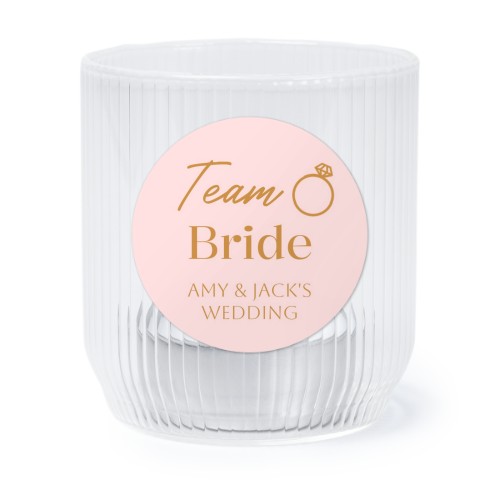 Theelichthouder doorzichtig met ronde sticker - set van 6