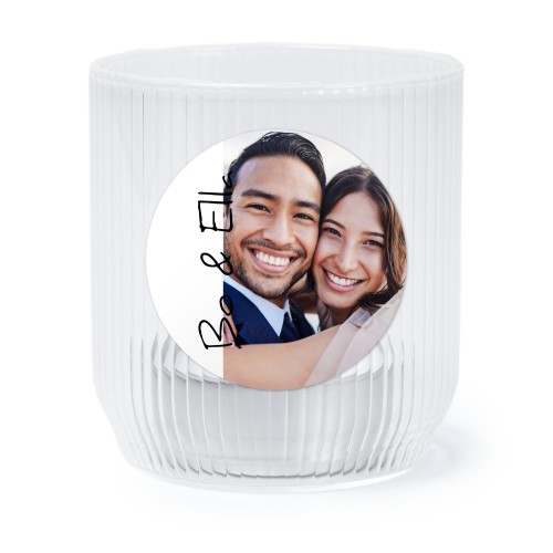 Personalised Clear Glass Tealight Holder with Round Stickers – Set of 6 Personalised Clear Glass Tealight Holder with Round Stickers – Set of 6