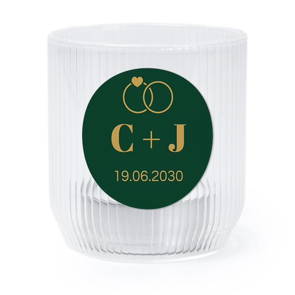 Windlichter transparent mit Aufkleber Runde - 6 Stk. 