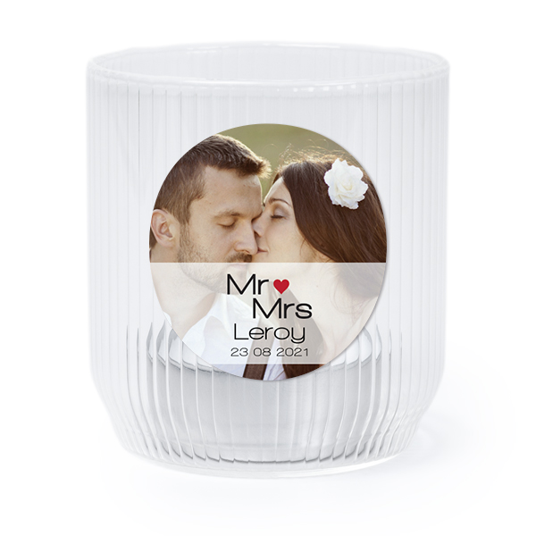 Windlichter transparent mit Aufkleber Runde - 6 Stk. 