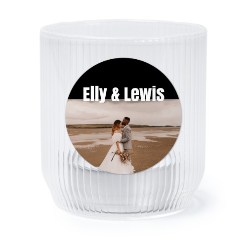 Lysholder i glass med runde klistermerker - 6 stk