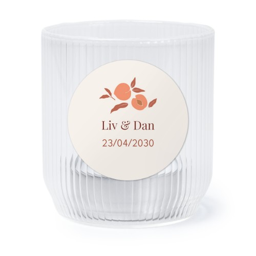 Personalised Clear Glass Tealight Holder with Round Stickers – Set of 6