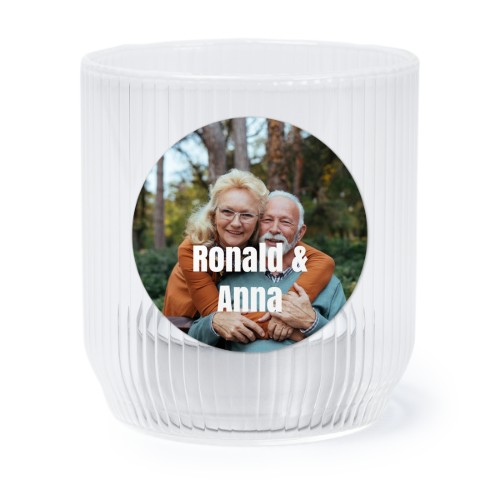 Theelichthouder doorzichtig met ronde sticker - set van 6 Theelichthouder doorzichtig met ronde sticker - set van 6