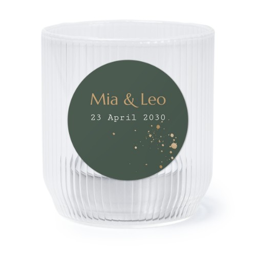Personalised Clear Glass Tealight Holder with Round Stickers – Set of 6