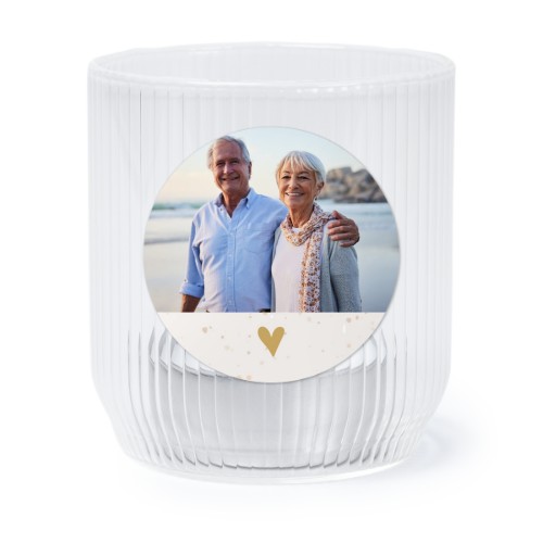Photophore en verre transparent avec autocollant rond - Lot de 6 Photophore en verre transparent avec autocollant rond - Lot de 6