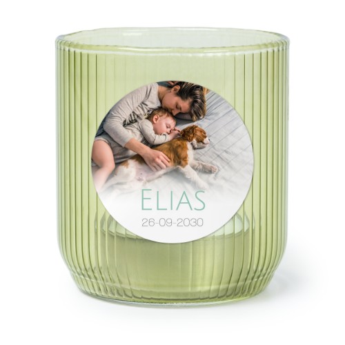 Windlichter grün mit Aufkleber Rund - 6 Stk. 