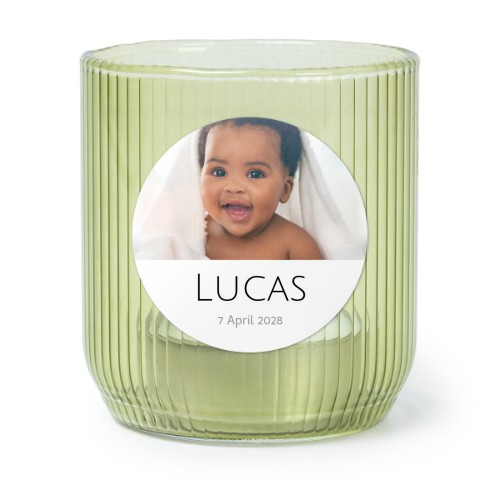 Kynttilälyhty vihreästä lasista pyöreillä tarroilla – 6 kpl