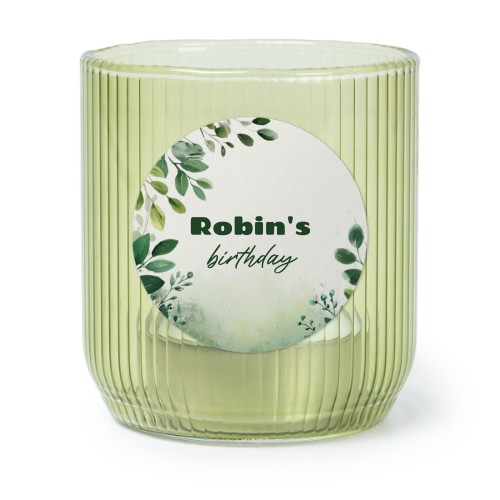 Personalised Green Glass Tealight Holder with Round Stickers – Set of 6 Personalised Green Glass Tealight Holder with Round Stickers – Set of 6