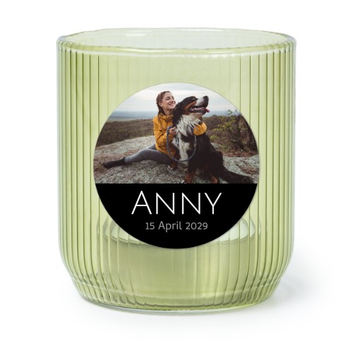 Waxinelichthouder groen met ronde sticker - set van 6 Waxinelichthouder groen met ronde sticker - set van 6