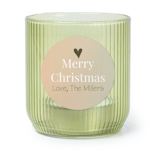 Photophore en verre vert avec autocollant rond - Lot de 6