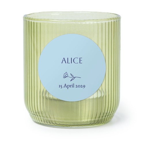 Värmeljushållare i grönt glas med runda klistermärken - 6 st