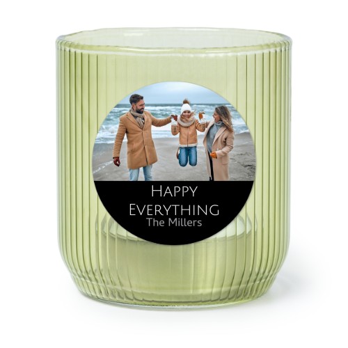 Waxinelichthouder groen met ronde sticker - set van 6