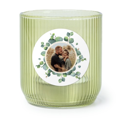 Personalised Green Glass Tealight Holder with Round Stickers – Set of 6 Personalised Green Glass Tealight Holder with Round Stickers – Set of 6