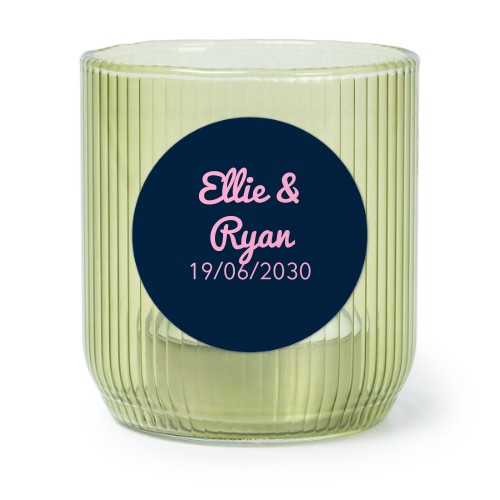 Värmeljushållare i grönt glas med runda klistermärken - 6 st