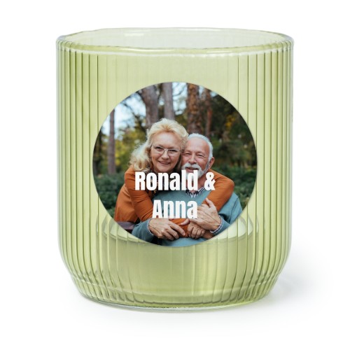 Theelichthouder groen met ronde sticker - set van 6 Theelichthouder groen met ronde sticker - set van 6