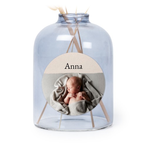 Små vaser blå med runde klistermerker - 6 stk