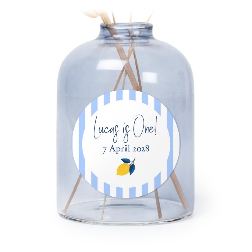 Små blå vaser med runda klistermärken – 6 st