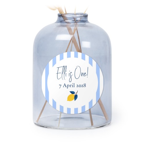 Pienet siniset maljakot pyöreillĂ€ tarroilla â 6 kpl Pienet siniset maljakot pyöreillĂ€ tarroilla â 6 kpl