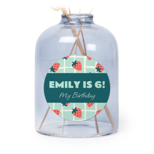 Pienet siniset maljakot pyöreillä tarroilla – 6 kpl