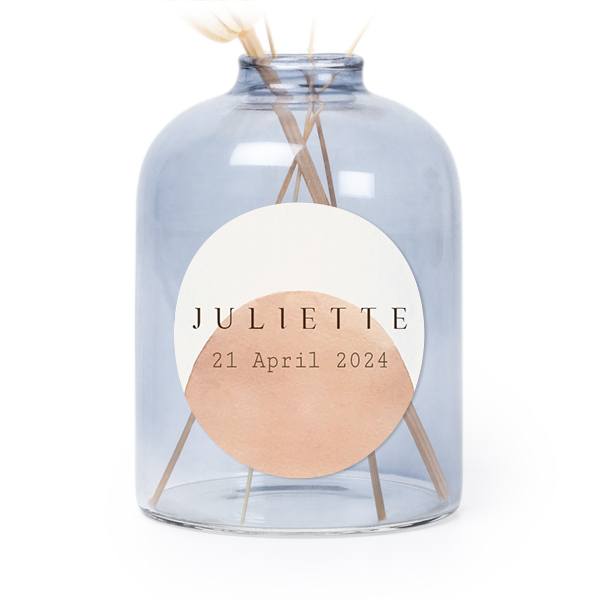 Petit vase verre bleu avec autocollant rond - Lot de 6 Petit vase verre bleu avec autocollant rond - Lot de 6