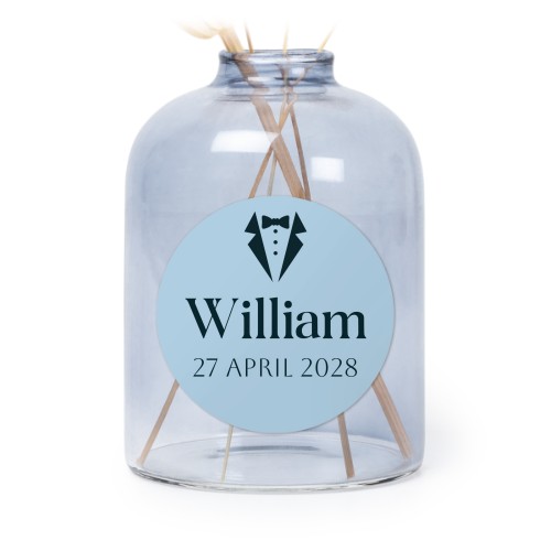 Små blå vaser med runda klistermärken – 6 st