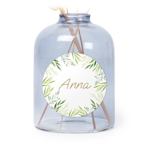 Små blå vaser med runda klistermärken – 6 st