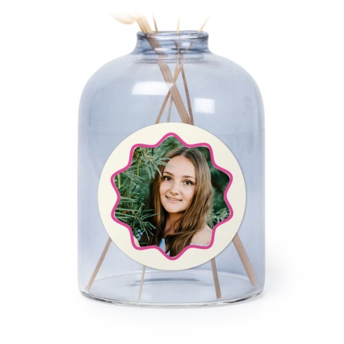 Små blå vaser med runda klistermärken – 6 st