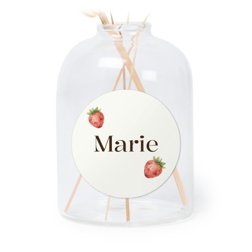 Glazen vaasjes doorzichtig met ronde sticker - set van 6