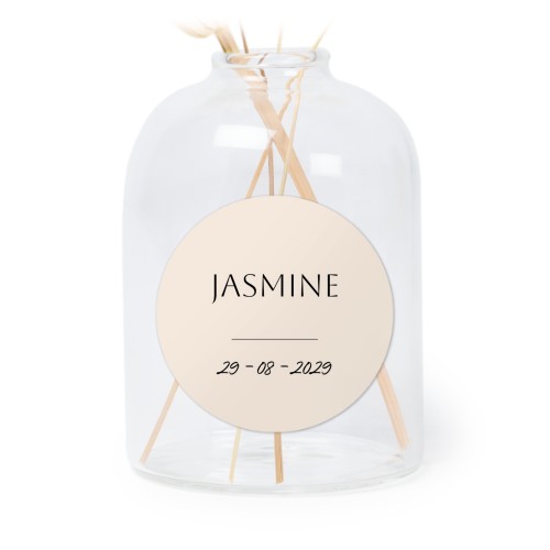 Glazen vaasjes doorzichtig met ronde sticker - set van 6