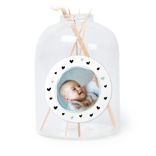 Små vaser med runde klistermerker - 6 stk