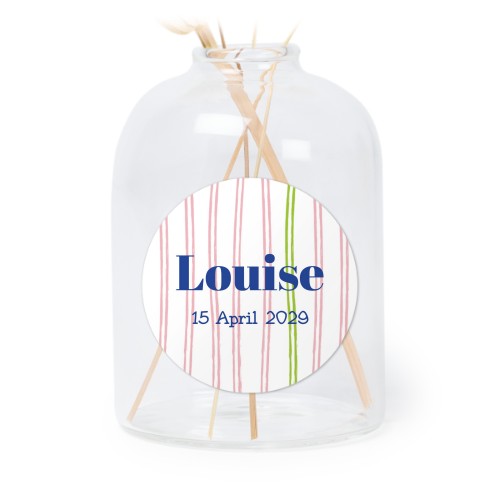 Glazen vaasjes doorzichtig met ronde sticker - set van 6