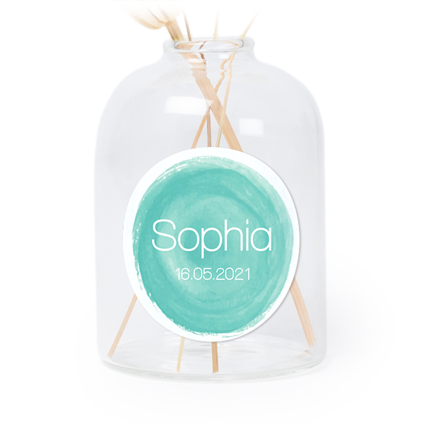 Små vaser med runda klistermärken – 6 st