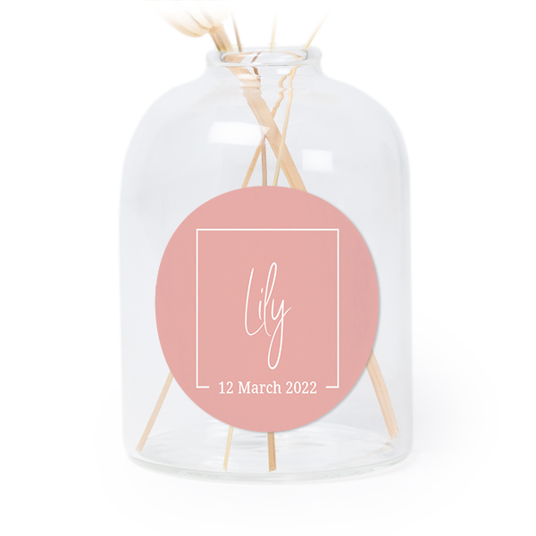 Små vaser med runde klistermærker – 6 stk