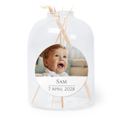 Petit vase verre transparent avec autocollant rond - Lot de 6