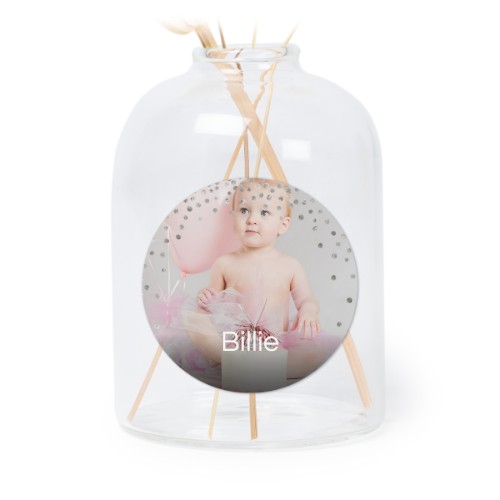 Petit vase verre transparent avec autocollant rond - Lot de 6 Petit vase verre transparent avec autocollant rond - Lot de 6