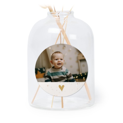 Petit vase verre transparent avec autocollant rond - Lot de 6