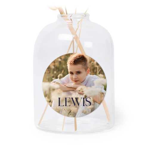 Petit vase verre transparent avec autocollant rond - Lot de 6